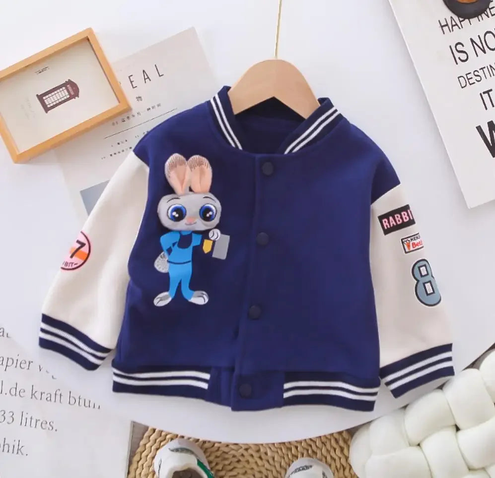 Boys Spring Autumn Tracksuits Korean Style Cartoon Patchwork Baseball Jackets+T-shirts+Pants 3PCS Sets Children Kids Clothing