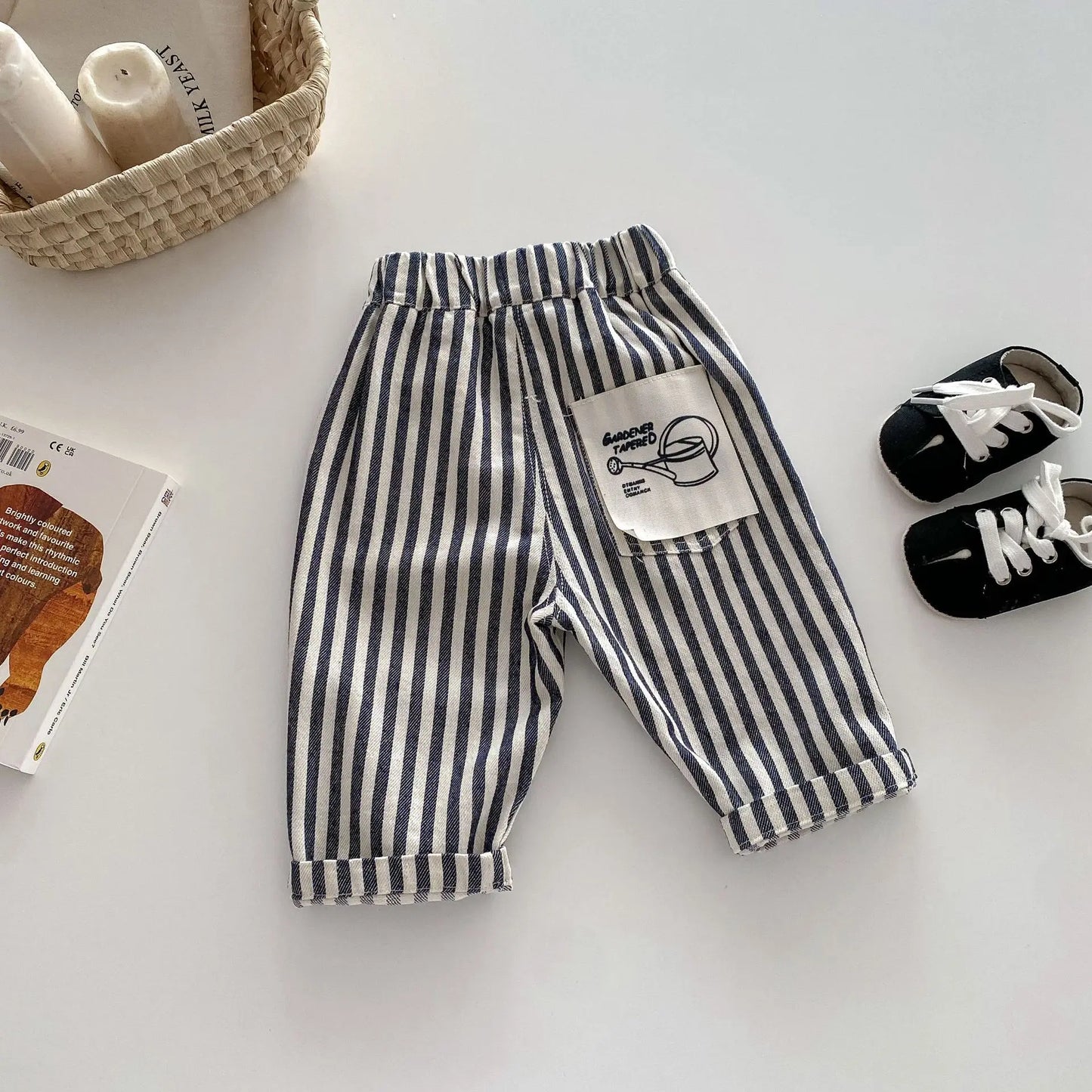 MILANCEL Solid Kids Pants for Boys and Girls Four Seasons Elastic Waist Casual Toddler Baby Trousers Clothes for 1-6 Years