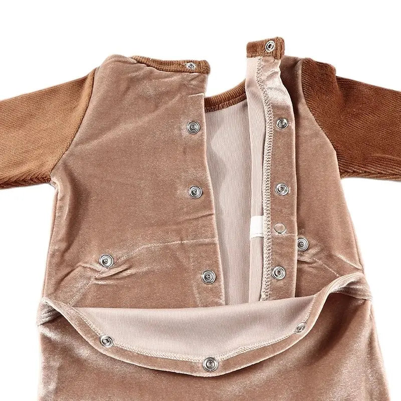 Baby romper kids clothes long sleeves footie velour and corduroy pajamas set baby overalls boy/girl clothes baby autumn romper
